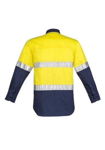 Picture of Syzmik, Mens Hi Vis Closed Front L/S Shirt - Hoop Taped